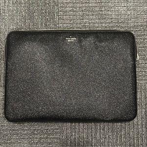 Kate spade black glitter padded laptop sleeve
